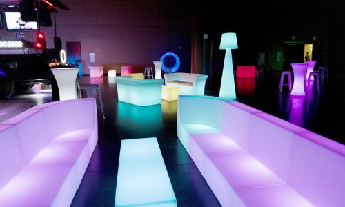 Modern lounge furniture rental for an event in the Tampa Bay area