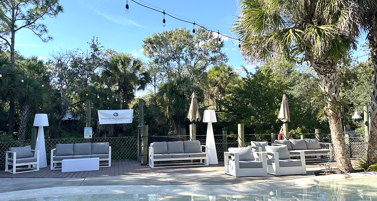 White Aluminum Frame Lounge Furniture Rental Sarasota